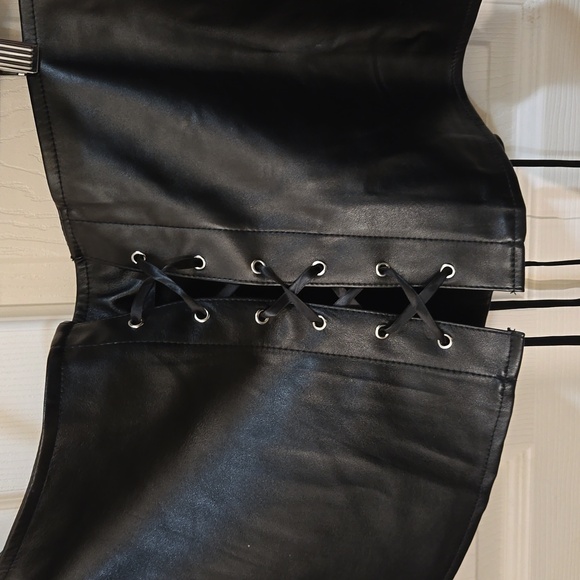 Grebrafan-black corset and skirt,4XL,faux leather,Indie Sleeze - Picture 8 of 15